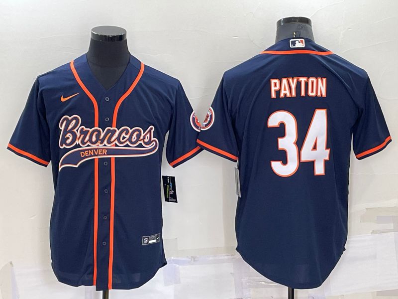 Men Chicago Bears #34 Payton Blue Nike Co branded NFL Jersey->milwaukee brewers->MLB Jersey